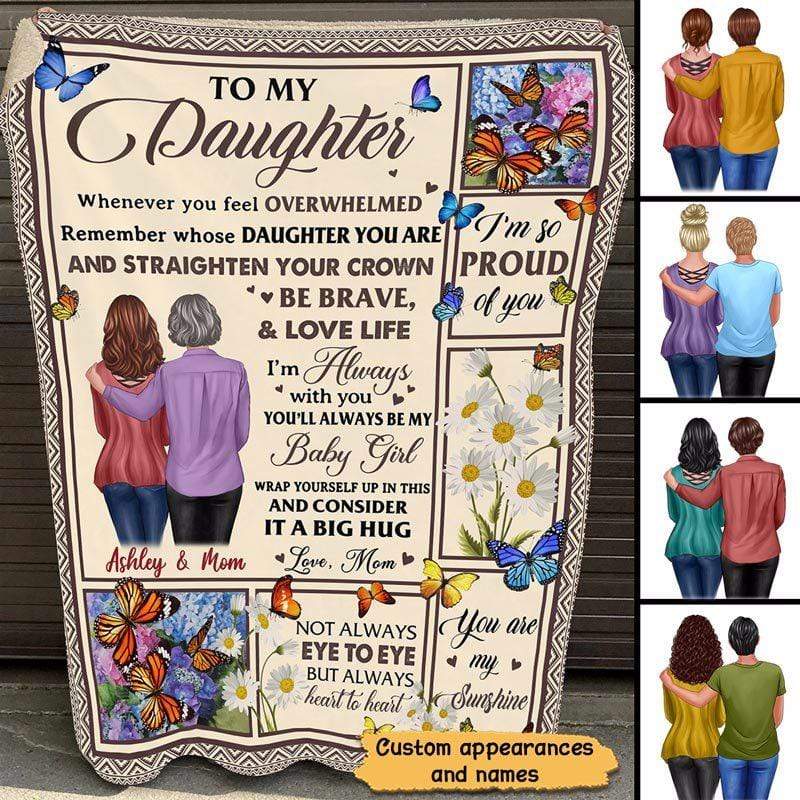 Fleece Blanket To My Daughter From Mom Butterflies Personalized Fleece Blanket 30" x 40"