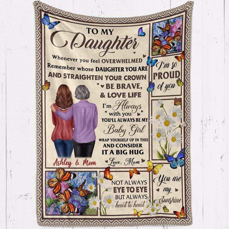 Fleece Blanket To My Daughter From Mom Butterflies Personalized Fleece Blanket