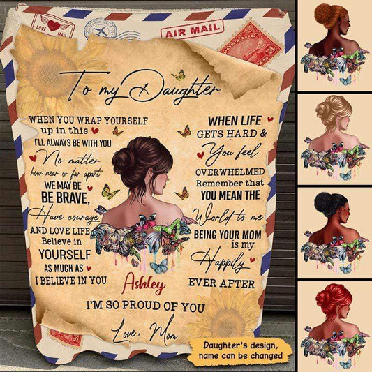 Fleece Blanket To My Daughter Tearing Envelope Personalized Fleece Blanket 30" x 40"