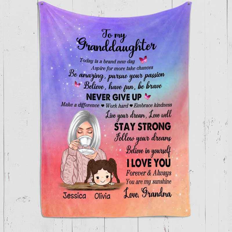 Fleece Blanket To My Granddaughter Grandson Grandma Personalized Fleece Blanket