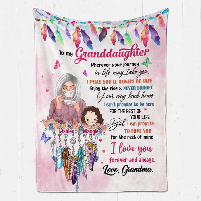Fleece Blanket To My Granddaughter Grandson I Love You Personalized Fleece Blanket