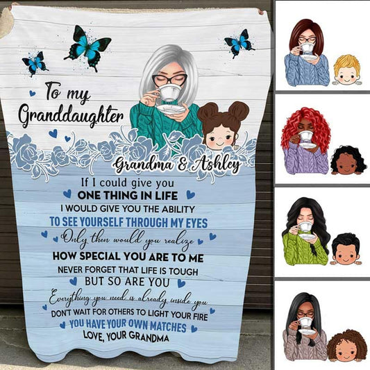 Fleece Blanket To My Granddaughter Grandson Personalized Fleece Blanket 30" x 40"