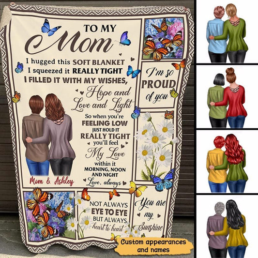 Fleece Blanket To My Mom Butterflies MotherÔs Day Gift Personalized Fleece Blanket 30" x 40"