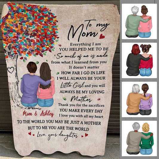 Fleece Blanket To My Mom Colorful Tree Personalized Fleece Blanket 60" x 80" - BEST SELLER