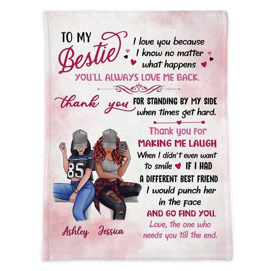 Fleece Blanket To My Selfie Bestie Personalized Fleece Blanket 60" x 80" - BEST SELLER