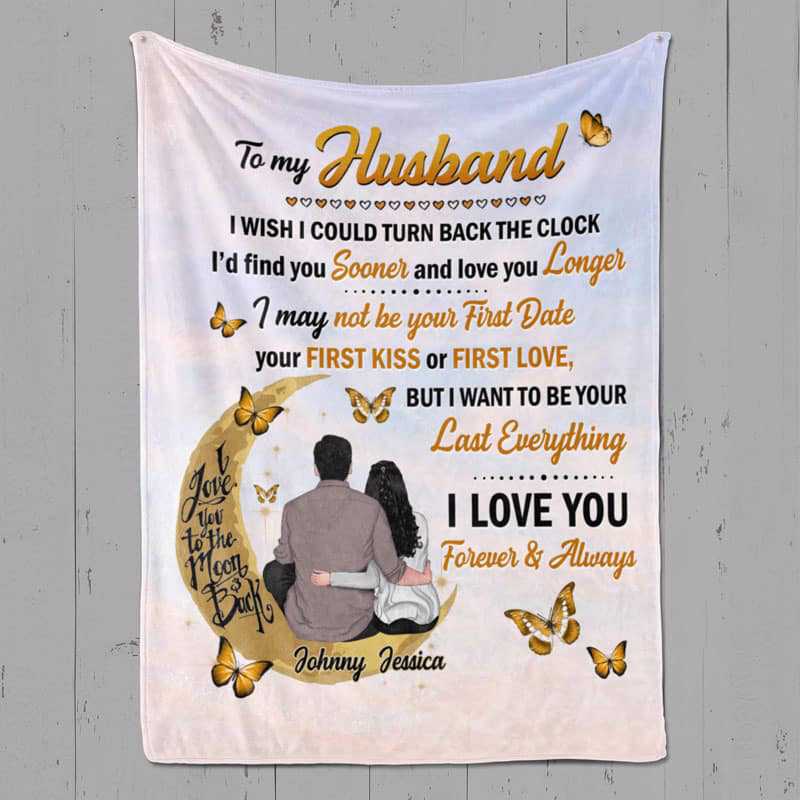 Fleece Blanket To The Moon And Back Couple Personalized Fleece Blanket