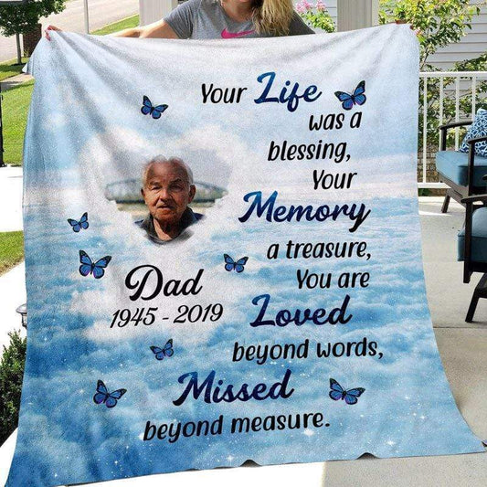 Fleece Blanket Your Life Was A Blessing Memorial Personalized Fleece Blanket 60" x 80" - BEST SELLER