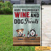 Garden Flag Bring Wine And Dog Treats Personalized Dog Decorative Garden Flags 12"x18"