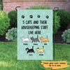 Garden Flag Cats And Staff Live Here Personalized Cat Decorative Garden Flags 12"x18"