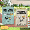Garden Flag The Cat Is In Charge Personalized Garden Flag 12"x18"