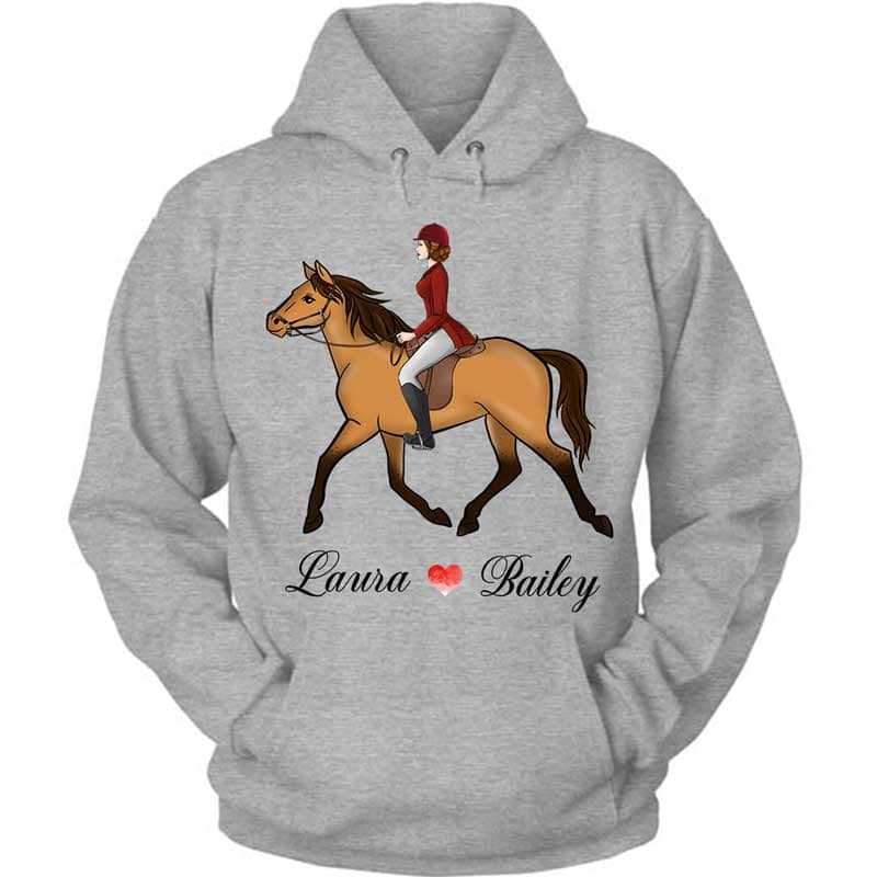Hoodie Girl Loves Horse Personalized Hoodie