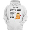 Hoodie & Sweatshirts Best Cat Mom Dad Fluffy Cat Personalized Hoodie Sweatshirt Hoodie / White Hoodie / S