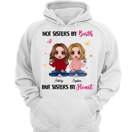 Hoodie & Sweatshirts Butterflies Doll Besties Sisters By Heart Personalized Hoodie Sweatshirt Hoodie / White Hoodie / S