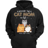 Hoodie & Sweatshirts Cat Mom Peeking Fluffy Cats Leopard Personalized Hoodie Sweatshirt Hoodie / Black Hoodie / S