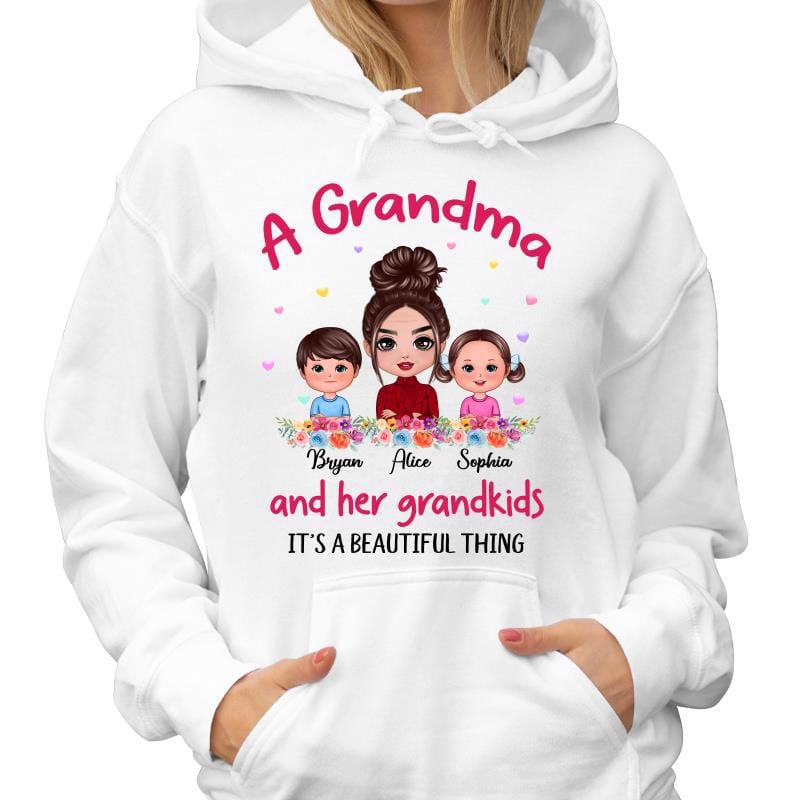 Hoodie & Sweatshirts Doll Grandma & Grandkids Beautiful Thing Personalized Hoodie Sweatshirt