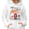Hoodie & Sweatshirts Fall Season Doll Dog Mom Sitting Personalized Hoodie Sweatshirt