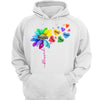 Hoodie & Sweatshirts Grandma Colorful Flower Dandelion Flying Hearts Personalized Hoodie Sweatshirt Hoodie / White Hoodie / S