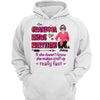 Hoodie & Sweatshirts Grandma Knows Everything Posing Woman Personalized Hoodie Sweatshirt Hoodie / White Hoodie / S