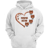 Hoodie & Sweatshirts Grandma Mama Mom Auntie Bear Heart Personalized Hoodie Sweatshirt Hoodie / White Hoodie / S