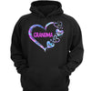 Hoodie & Sweatshirts Grandma Mom Heart Hologram Personalized Hoodie Sweatshirt Hoodie / Black Hoodie / S