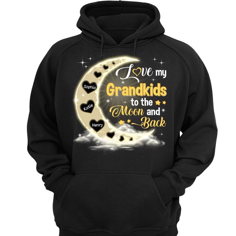 Hoodie & Sweatshirts Grandma Moon Mother‘s Day Gift Personalized Hoodie Sweatshirt Hoodie / Black Hoodie / S