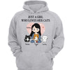 Hoodie & Sweatshirts Just A Girl Who Loves Her Cat Personalized Hoodie Sweatshirt Hoodie / Ash Hoodie / S