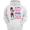 Hoodie & Sweatshirts Just A Girl Who Makes Other Girls Feel Awesome Hair Dresser Gift Personalized Hoodie Sweatshirt Hoodie / White Hoodie / S