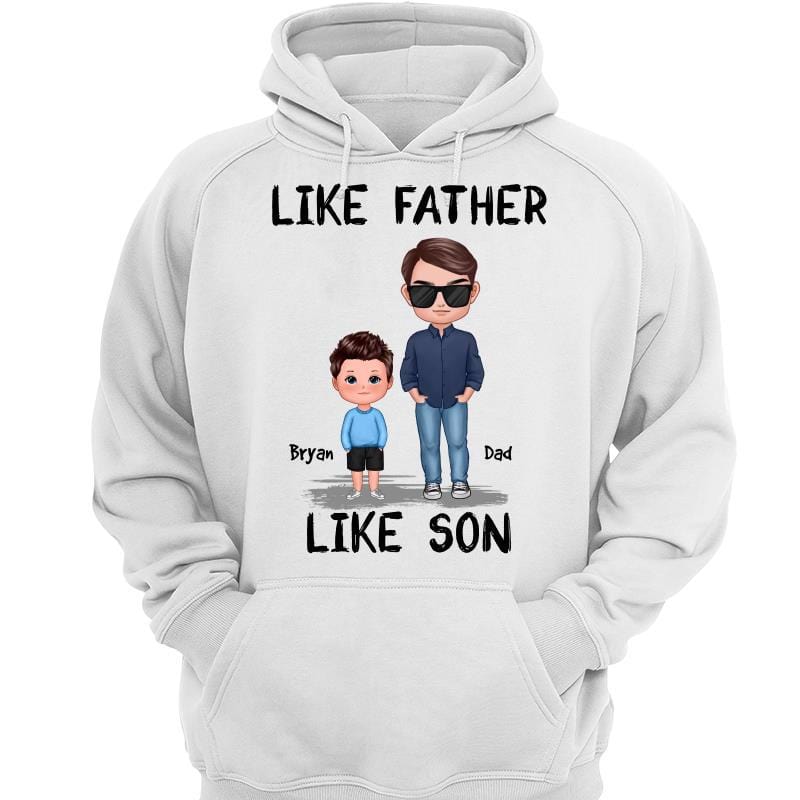 Hoodie & Sweatshirts Like Father Like Son Daughter Doll Gift For Dad Father Personalized Hoodie Sweatshirt Hoodie / White Hoodie / S