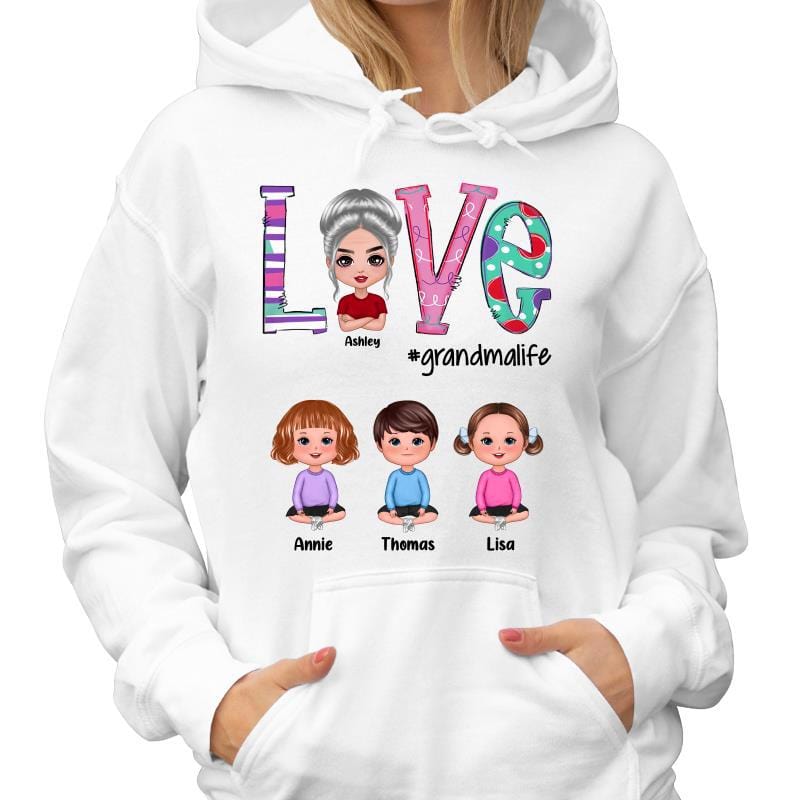 Hoodie & Sweatshirts Love Grandma Life Colorful Doll Personalized Hoodie Sweatshirt