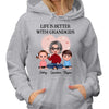 Hoodie & Sweatshirts Pink Heart Doll Grandma Better With Grandkids Personalized Hoodie Sweatshirt