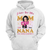 Hoodie & Sweatshirts Rock Two Titles Mom Grandma Sassy Woman Personalized Hoodie Sweatshirt [NOT REAL GLITTER] Hoodie / White Hoodie / S