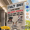 House Flag Crazy Dogs Live Here Personalized Dog Decorative House Flags 28"x40"