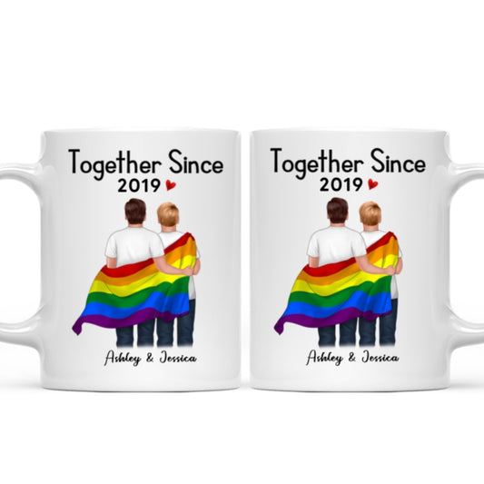 LGBT Couples Back View Together Since Personalized Mug
