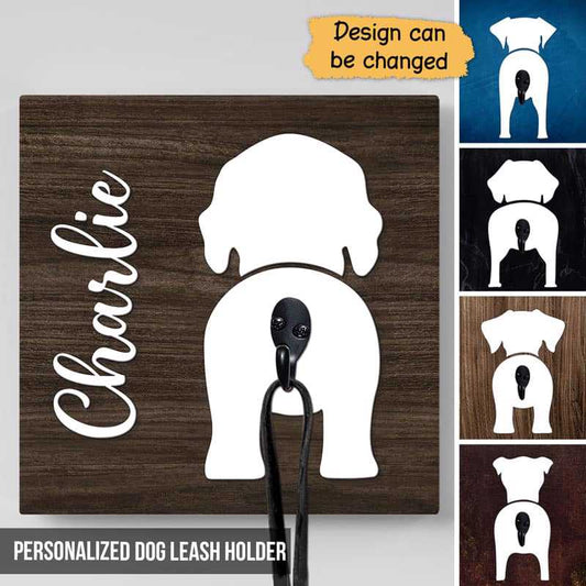 Leash Holder Dog Butt Silhouette Personalized Leash Holder 10x10