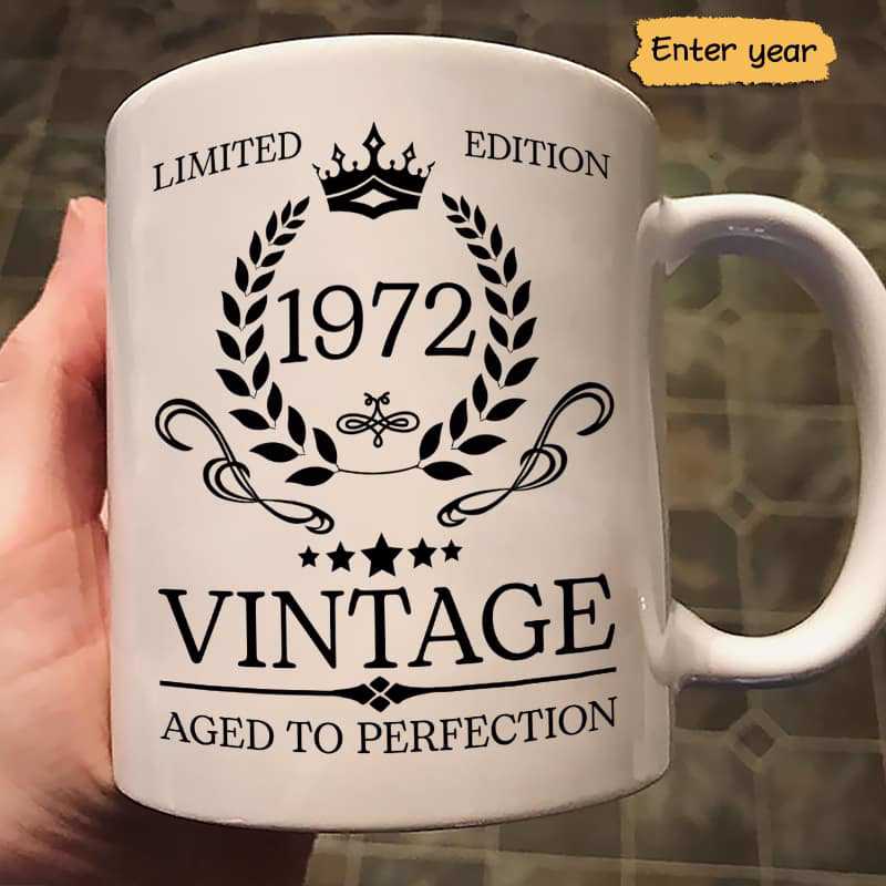 Mug Aged To Perfection Birthday Gift Birth Year Family Gift Personalized Mug Ceramic Mug / White / 11oz