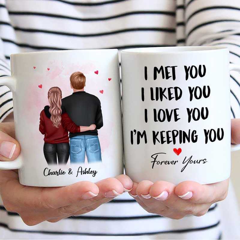 Mug Couple Back View Valentine‘s day Gift For Him For Her Personalized Mug Ceramic Mug / White / 11oz