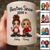 Mug Doll Besties Sisters Siblings Sitting Personalized Mug Ceramic Mug / White / 11oz