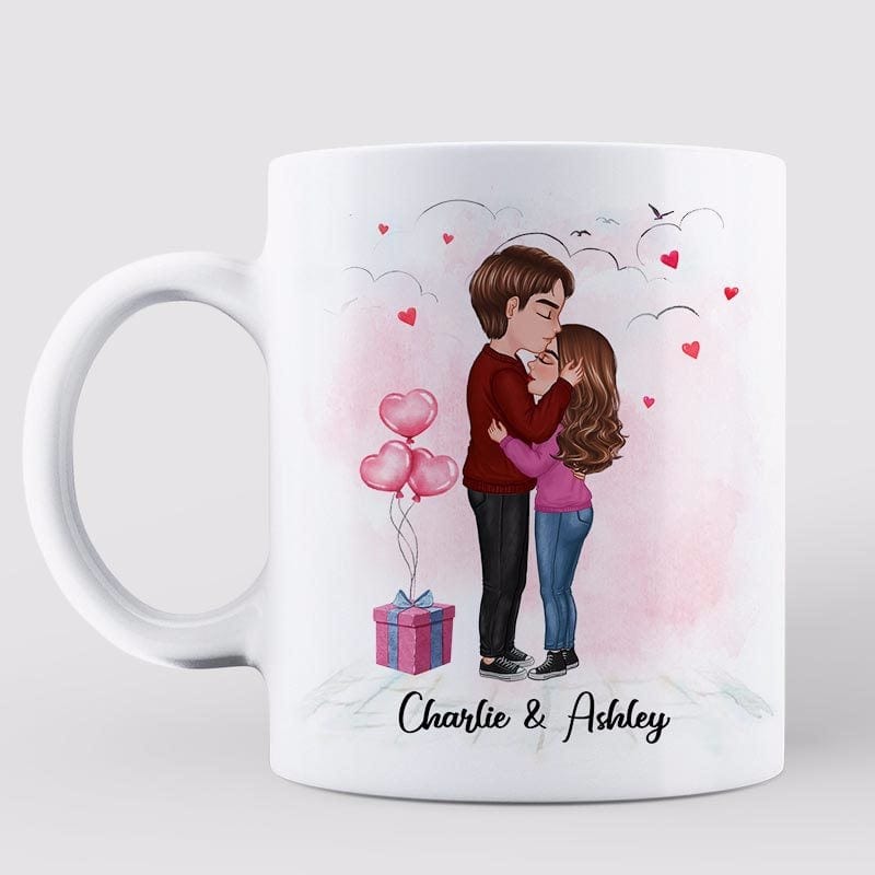 Mug Doll Couple Kissing Valentine‘s Day Gift For Him For Her Personalized Mug