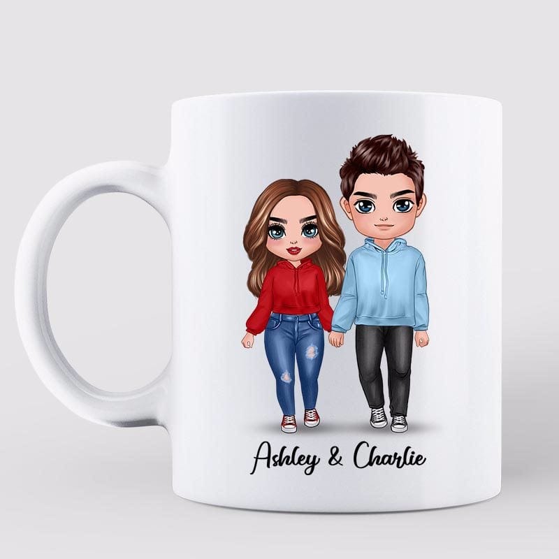 Mug Doll Couple Standing Valentine‘s Day Gift For Him For Her Personalized Mug