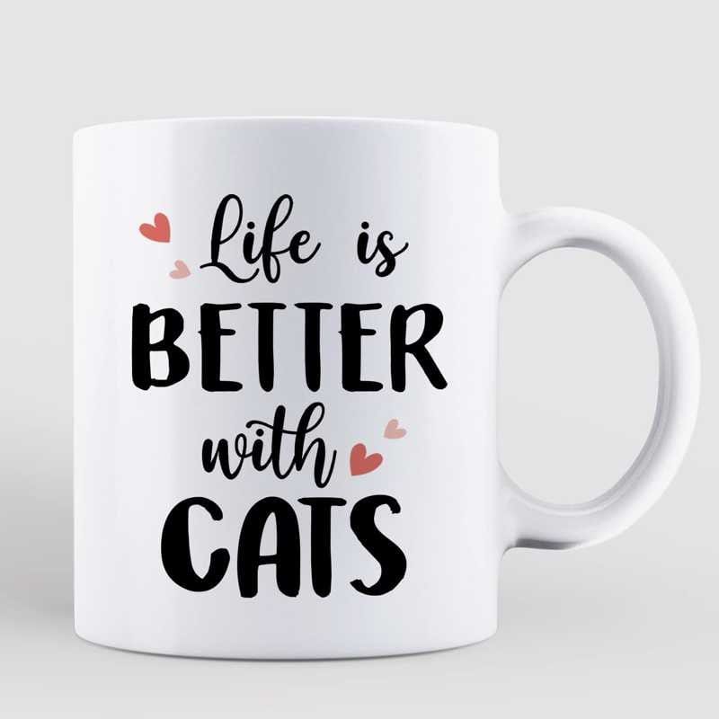 Mug Doll Girl Pink Heart Gift For Cat Lovers Personalized Mug