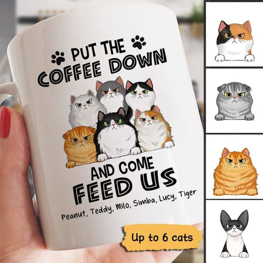 Mug Grumpy Fluffy Cats Personalized Mug Ceramic Mug / White / 11oz