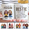 Mug Leopard Doll Girls Sitting Gift For Besties Sisters Siblings Personalized Mug Ceramic Mug / White / 11oz