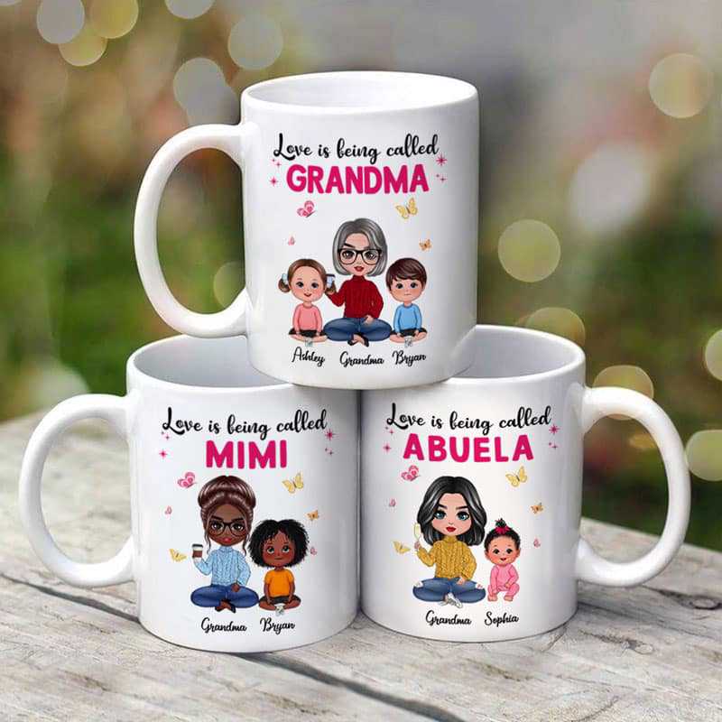 Mug Love Is Being Called Doll Grandma And Grandkids Personalized Mug