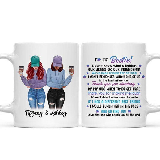 Mug Modern Girls Front View To My Bestie Personalized Mug Ceramic Mug / White / 11oz