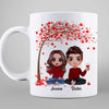 Mug Red Tree Doll Couple Sitting Valentine‘s Day Gift For Him For Her Personalized Mug