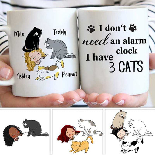 Mugs Cat Mom Don't Need An Alarm Personalized Mug 11oz