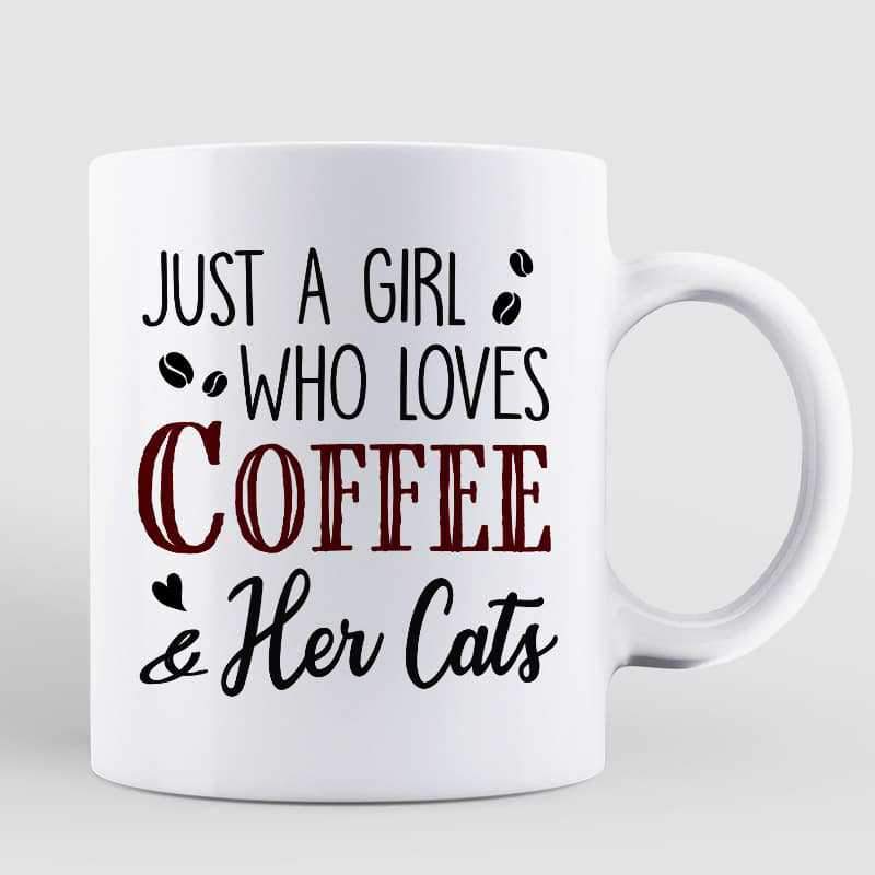 Mugs Chibi Coffee Girl And Her Cats Personalized Mug 11oz