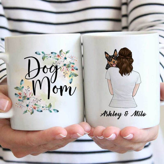 Mugs Dog Mom Peeking Dog Personalized Mug 11oz