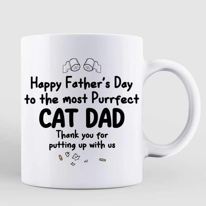 Mugs Happy Father‘s Day Toilet Paper Cats Personalized Mug 11oz