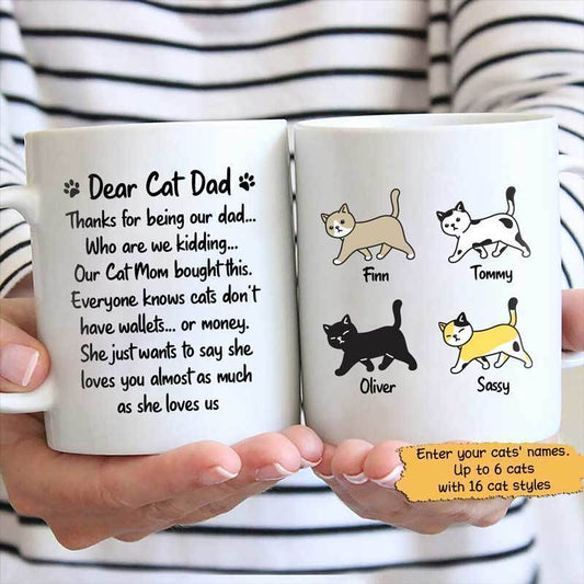 Mugs My Cat Mom Say She Loves You Cat Dad Personalized Mug 11oz